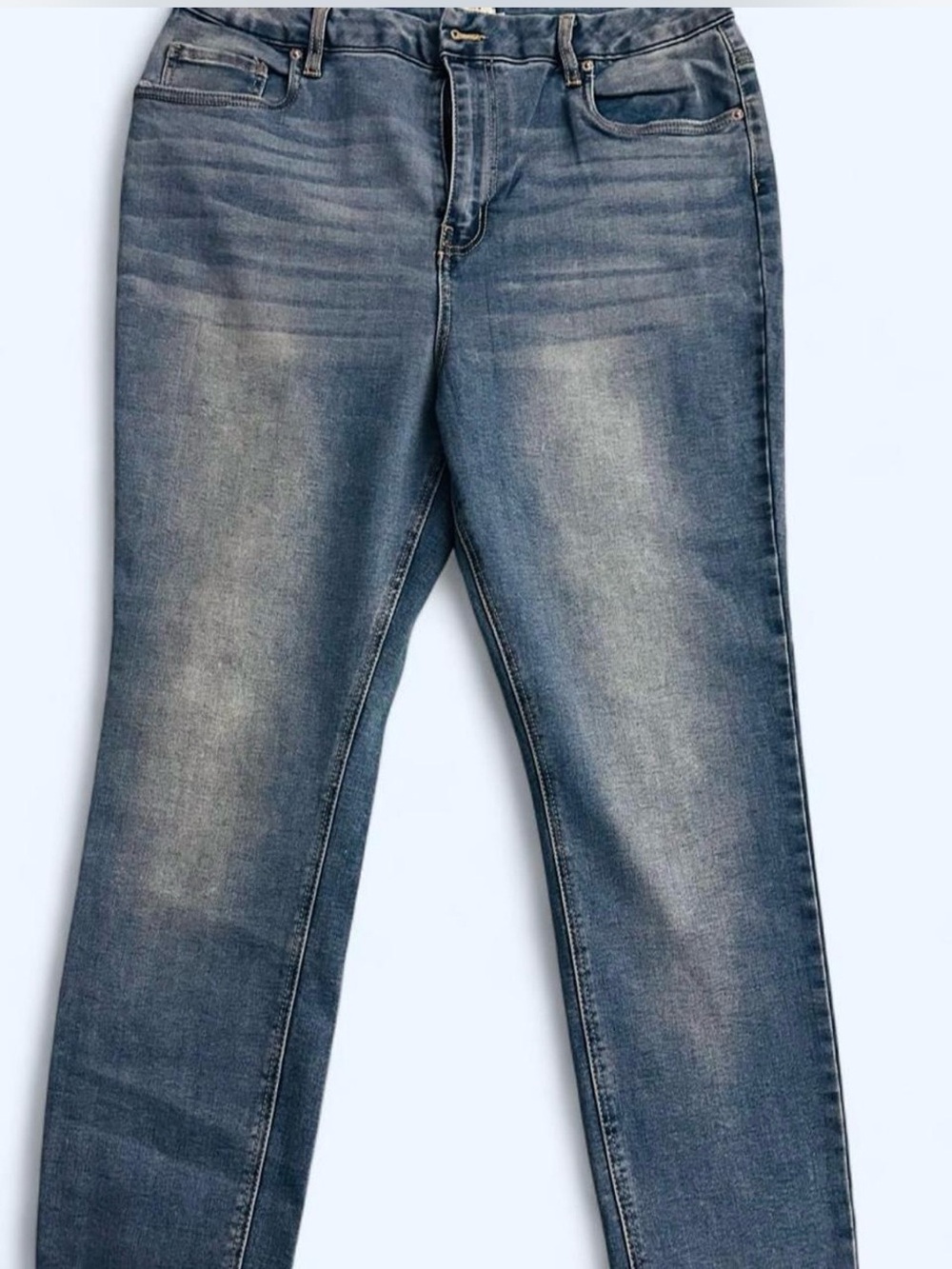refuge Faded Blue Straight Leg Jeans